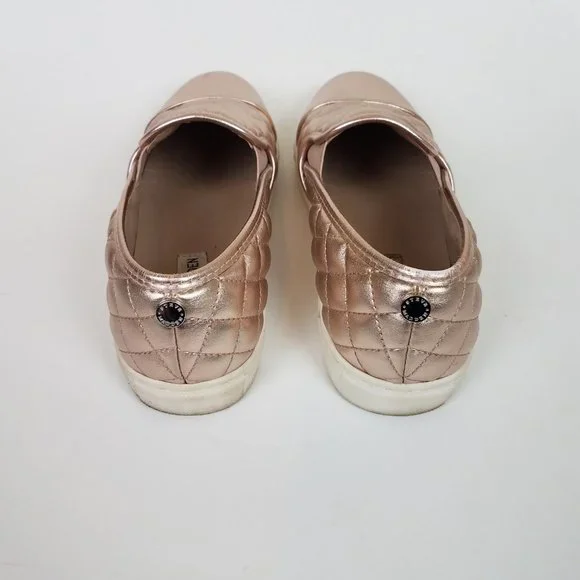 Steve Madden Zaander Pink Rose Gold Shiny Faux Leather Slip On Loafers - Picture 7 of 16